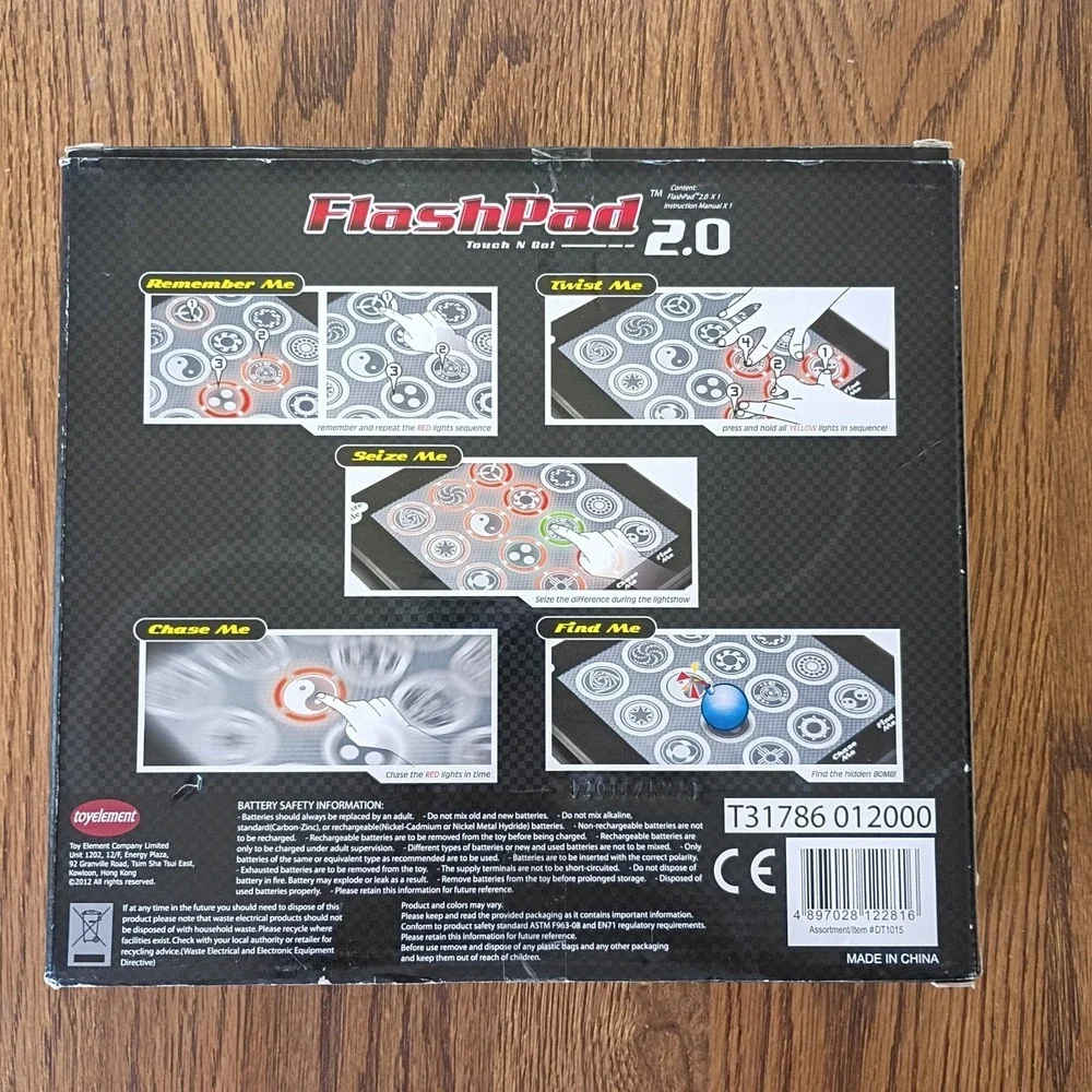 Flash Pad Touch N Go 2.0 Black - 5 Electronic Games - New Open Box